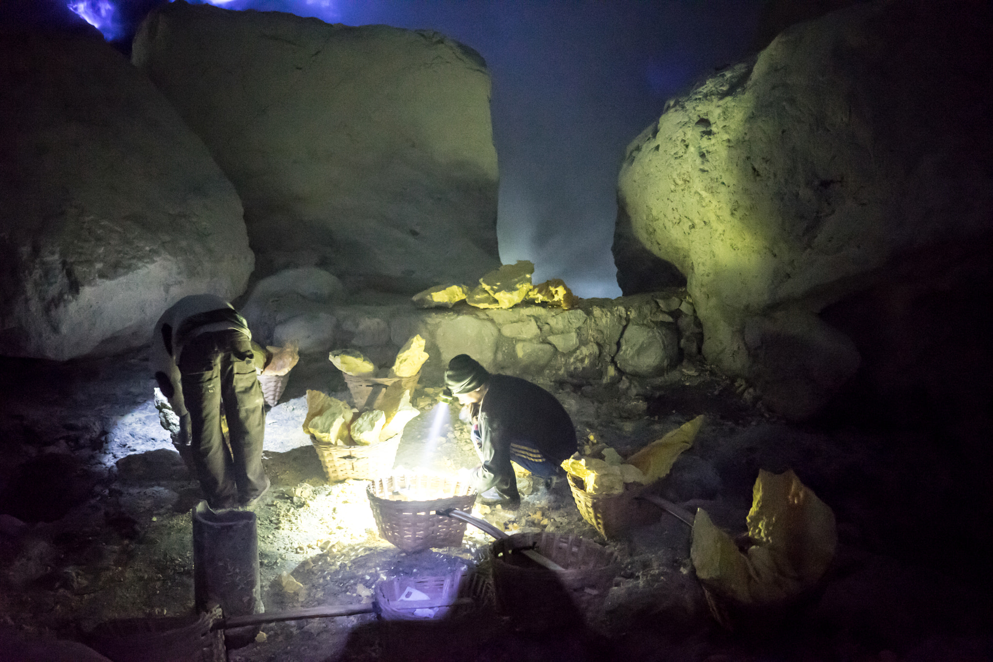 Sony a7 + Sony FE 28mm F2 sample photo. Ijen sulfur miners 3 photography