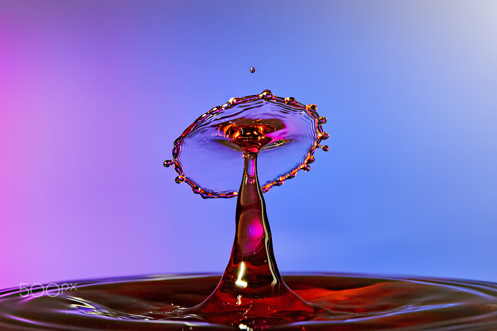 Canon EOS 5D Mark II sample photo. Water drop collision close up image photography