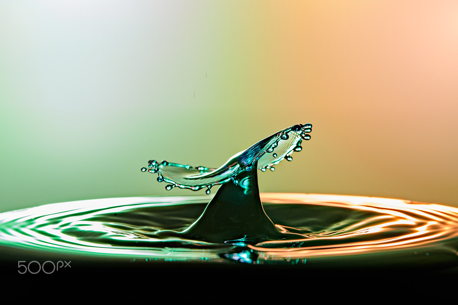 Canon EOS 5D Mark II sample photo. Water drop collision close up image photography