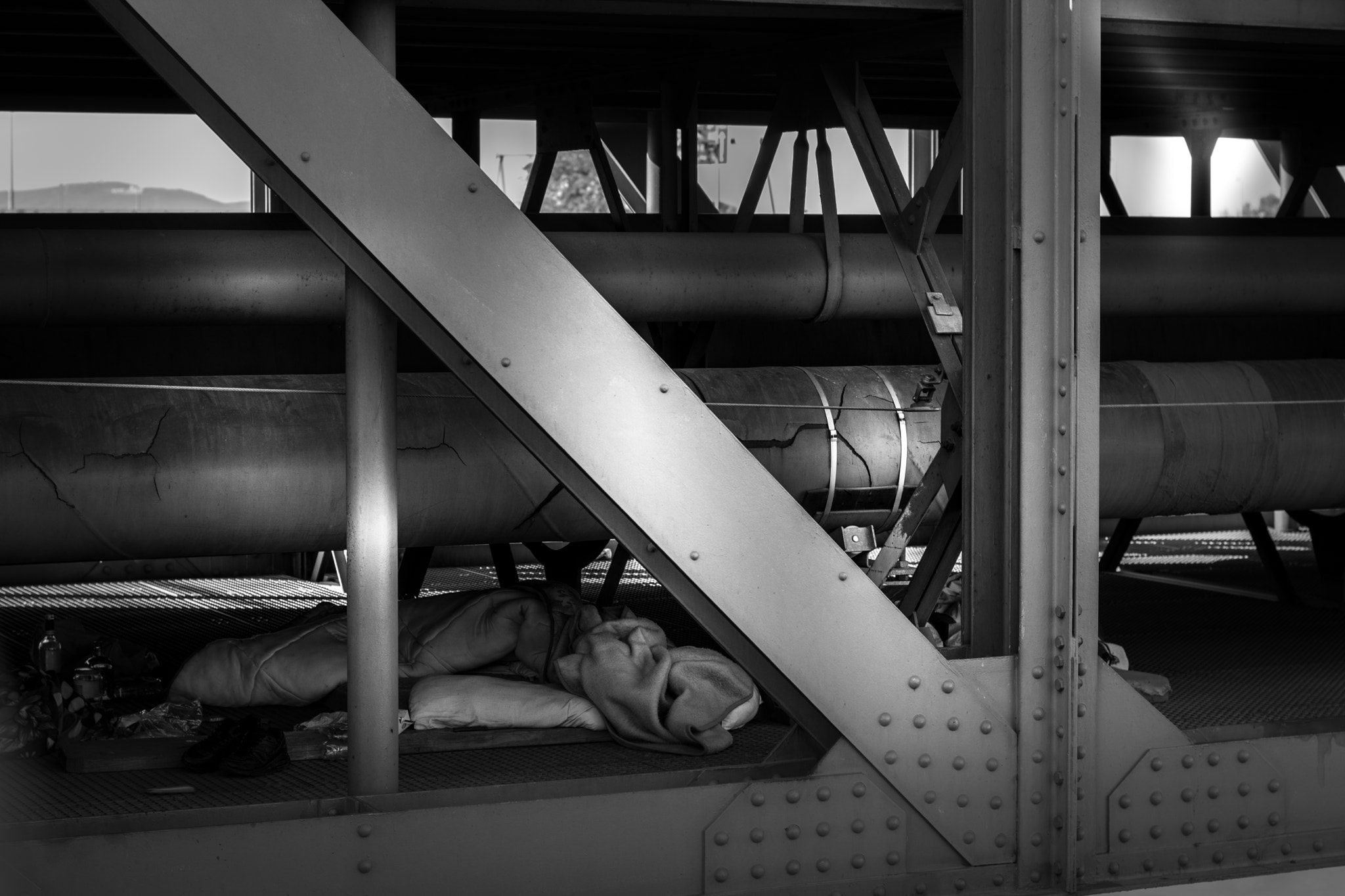 Nikon D5200 + Nikon AF-S Nikkor 50mm F1.8G sample photo. Homeless place under the bridge  photography