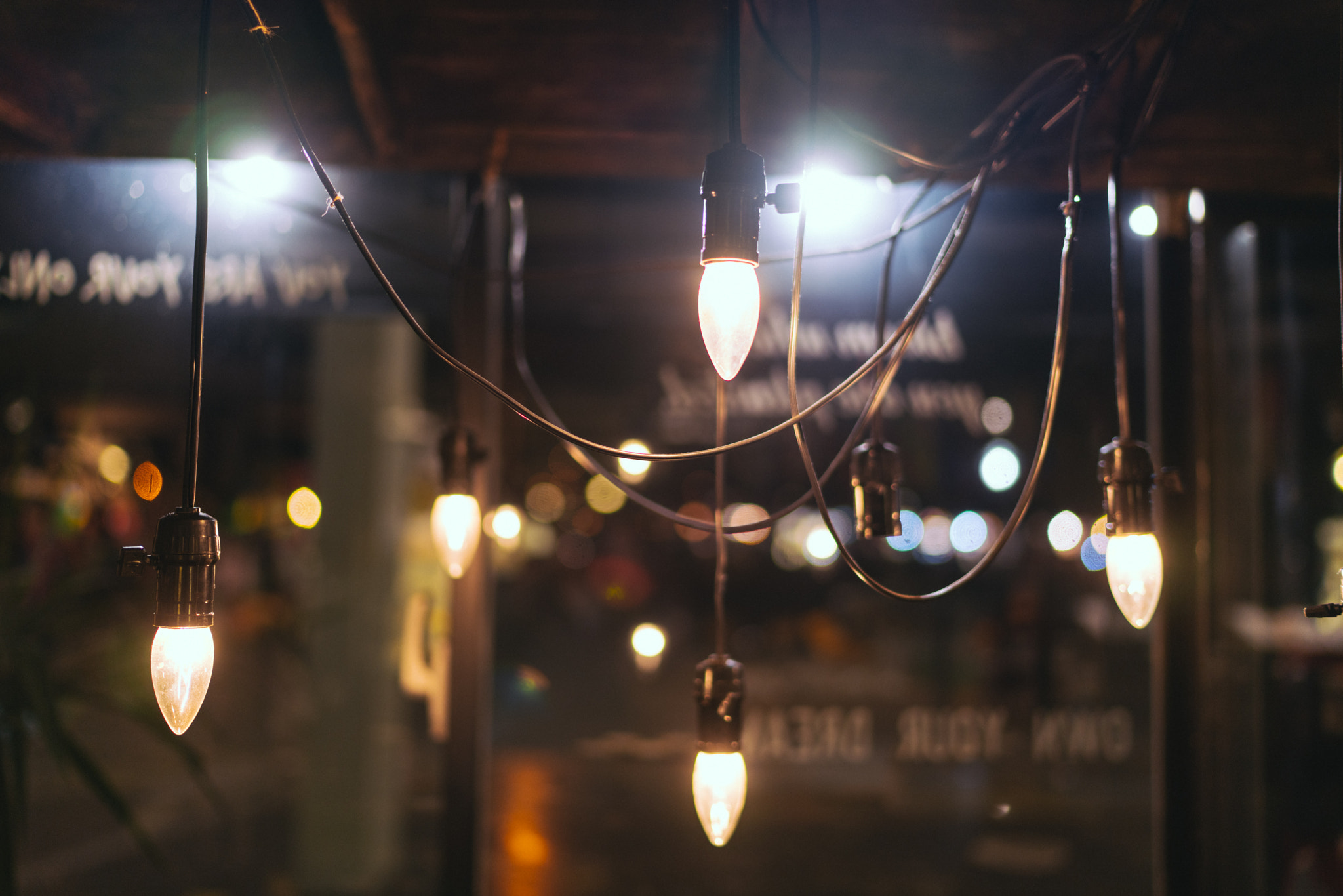 Sony a7R II sample photo. Cable light bulb photography