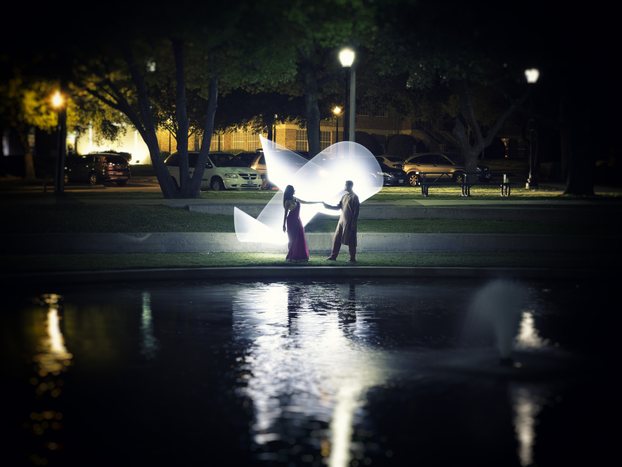 Fujifilm X-T1 sample photo. Megha amin ribbon over the pond photography