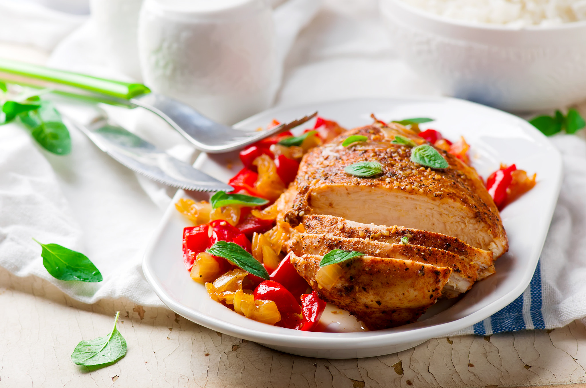 Nikon AF-S Micro-Nikkor 105mm F2.8G IF-ED VR sample photo. Grilled chicken breast with vegetables photography