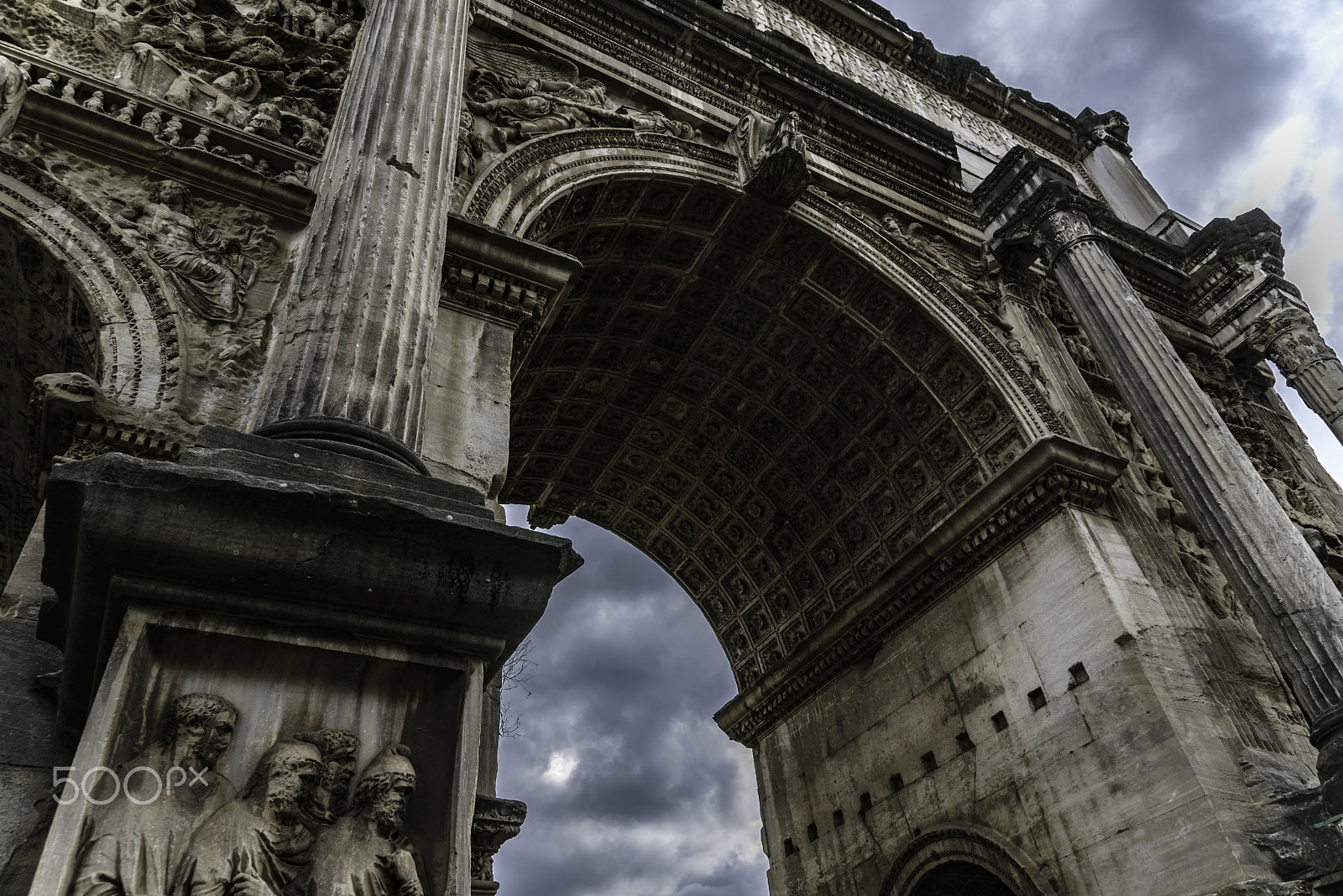 Nikon D610 + Sigma 24-105mm F4 DG OS HSM Art sample photo. Septimius severus arch photography