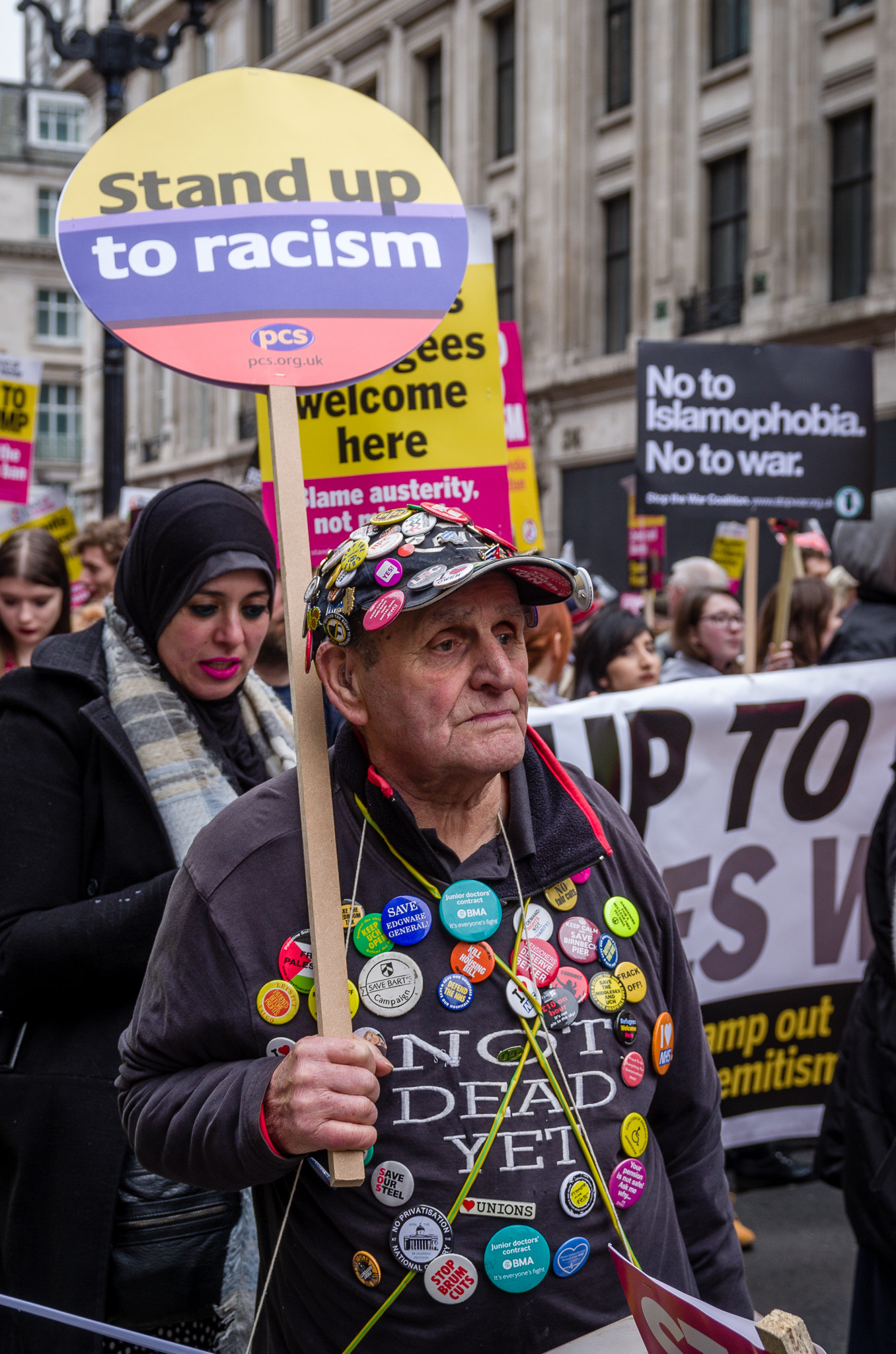 Pentax K-30 + Pentax smc DA* 16-50mm F2.8 ED AL (IF) SDM sample photo. Stand up to racism march, london, march 2017 photography