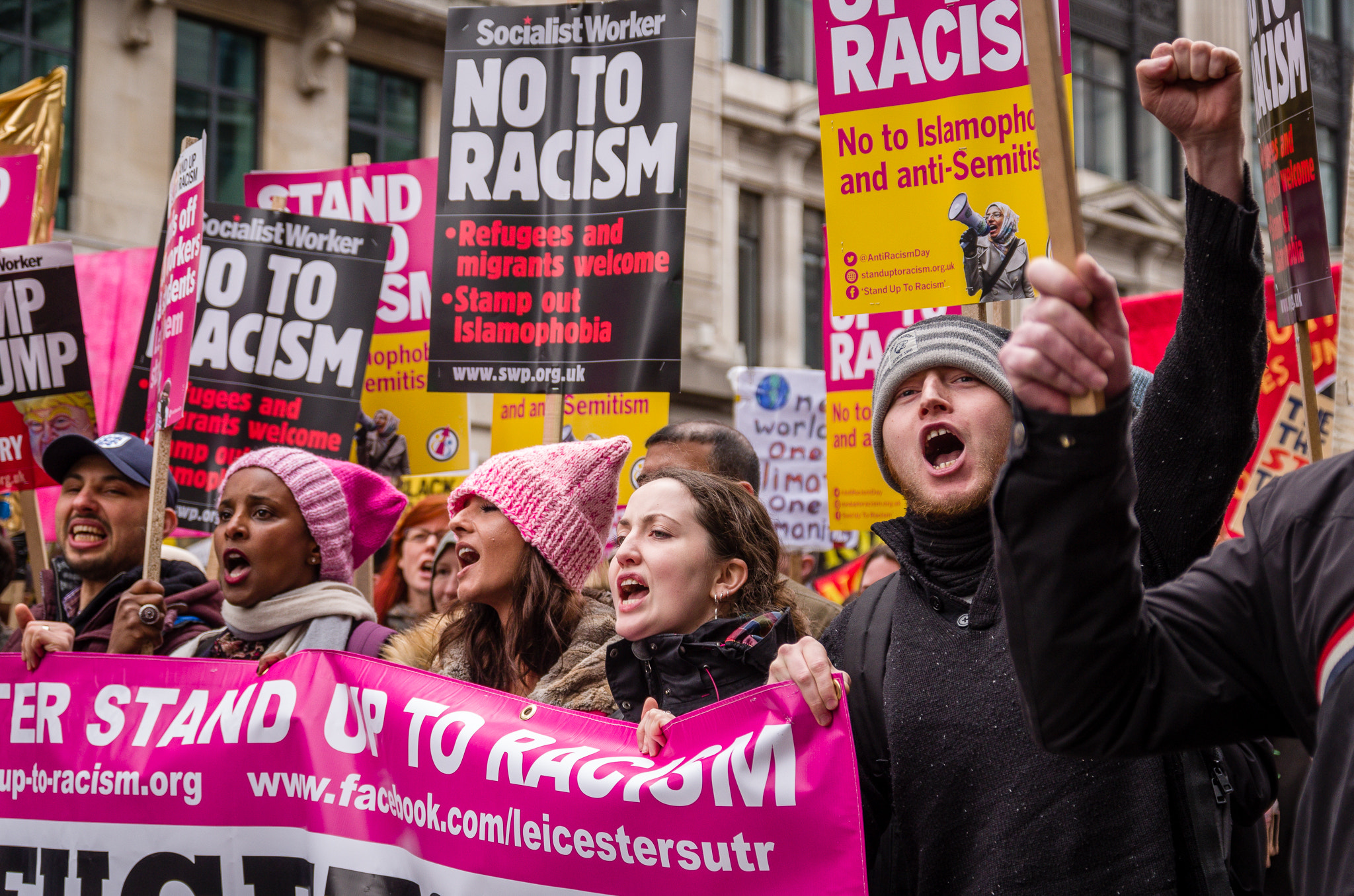 Pentax K-30 + Pentax smc DA* 16-50mm F2.8 ED AL (IF) SDM sample photo. Stand up to racism march, london, march 2017 photography
