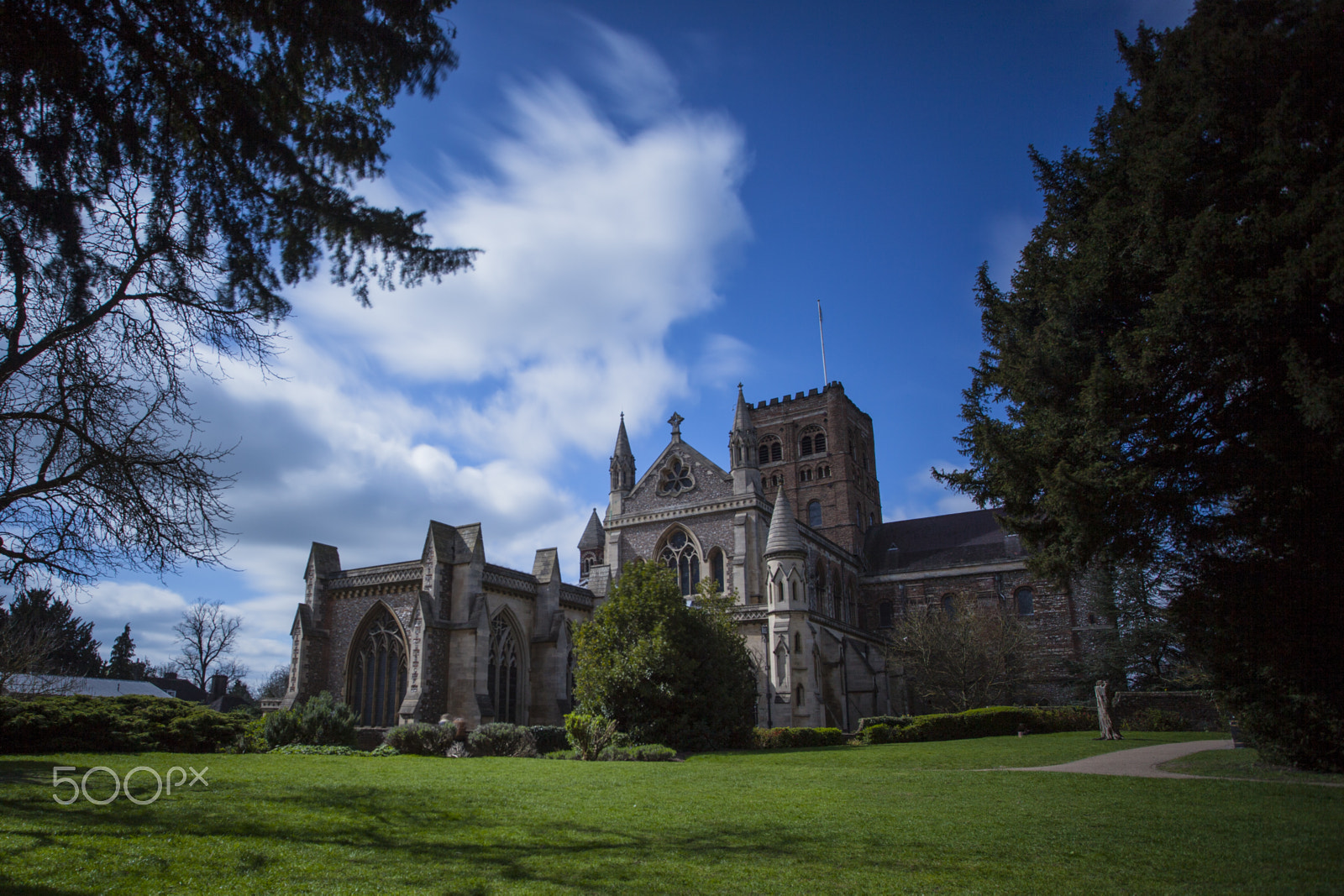 Canon EOS 5D Mark II sample photo. St albans abbey from vintry gardens photography