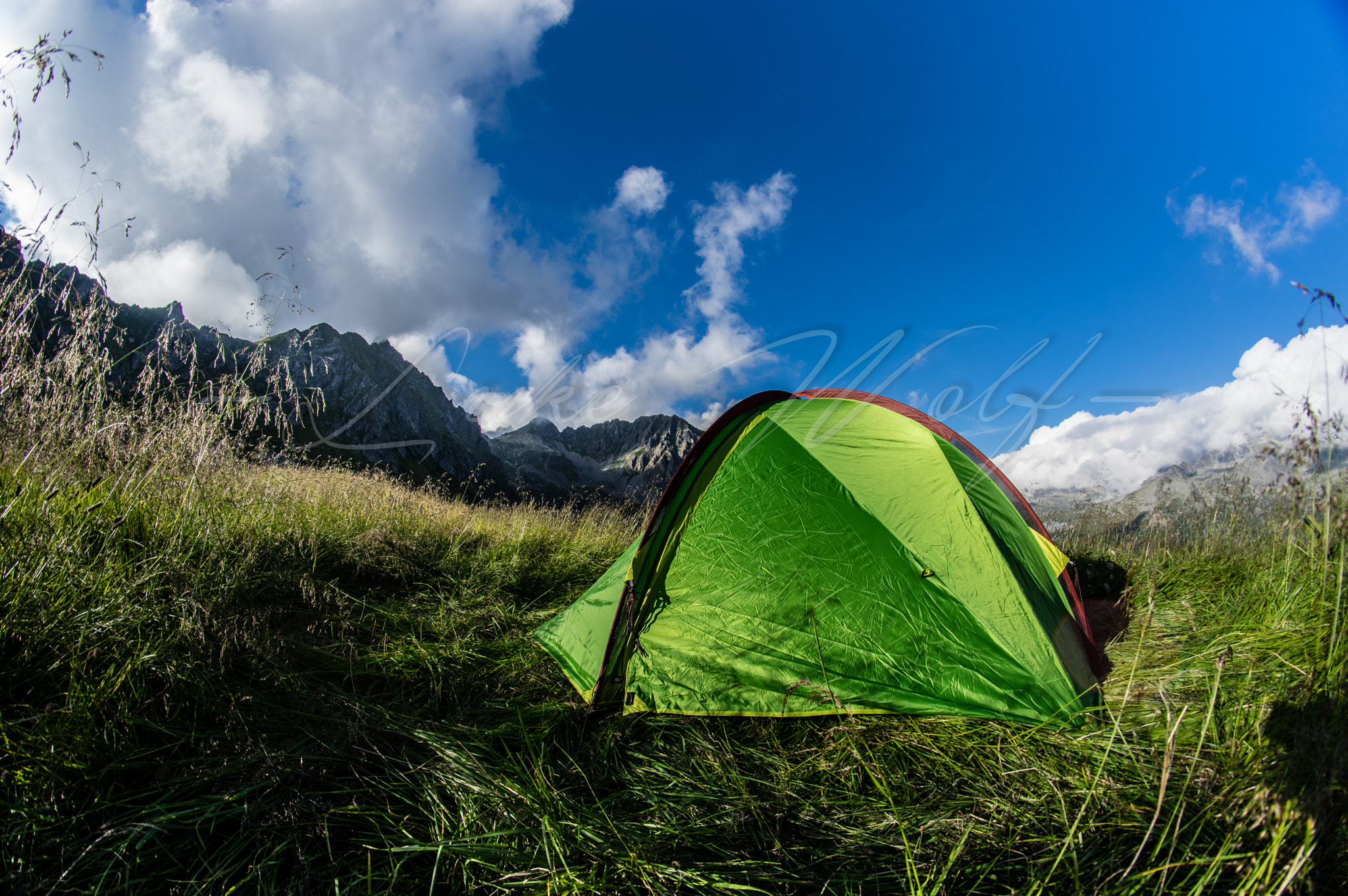 A Series Lens sample photo. Camping in the wild photography