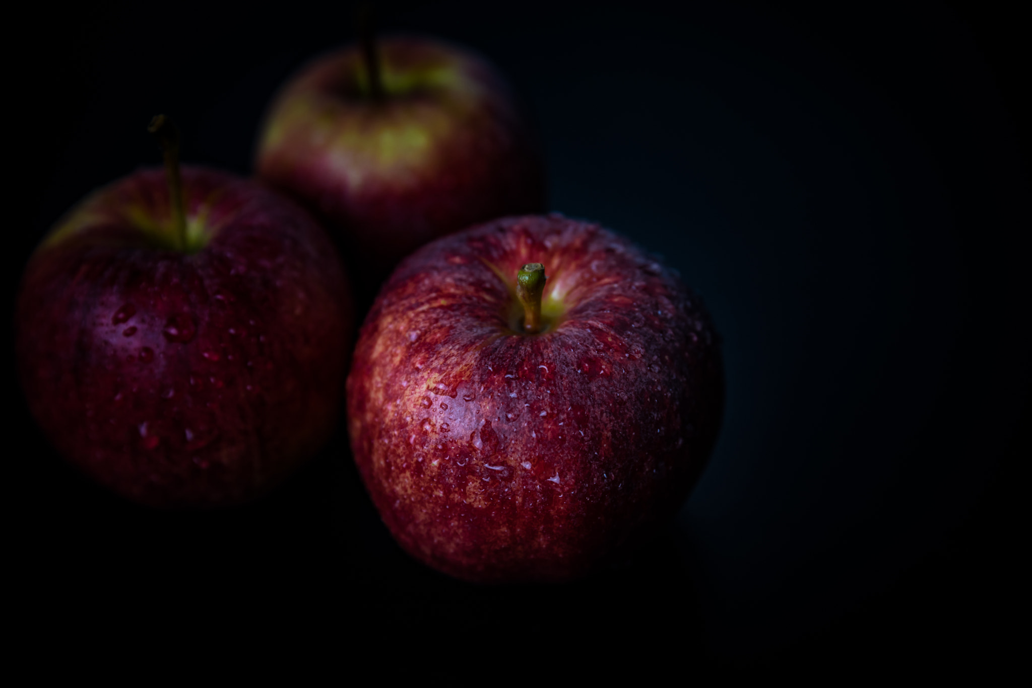 Nikon D750 sample photo. Red apple against black background photography