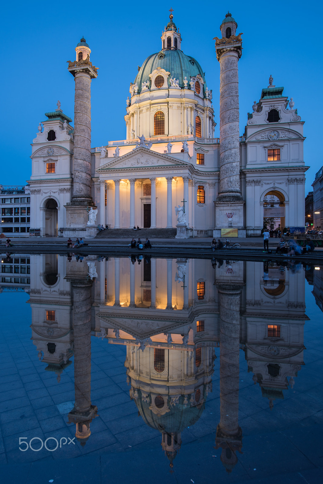 Nikon D810 sample photo. Karlskirche blue hour photography