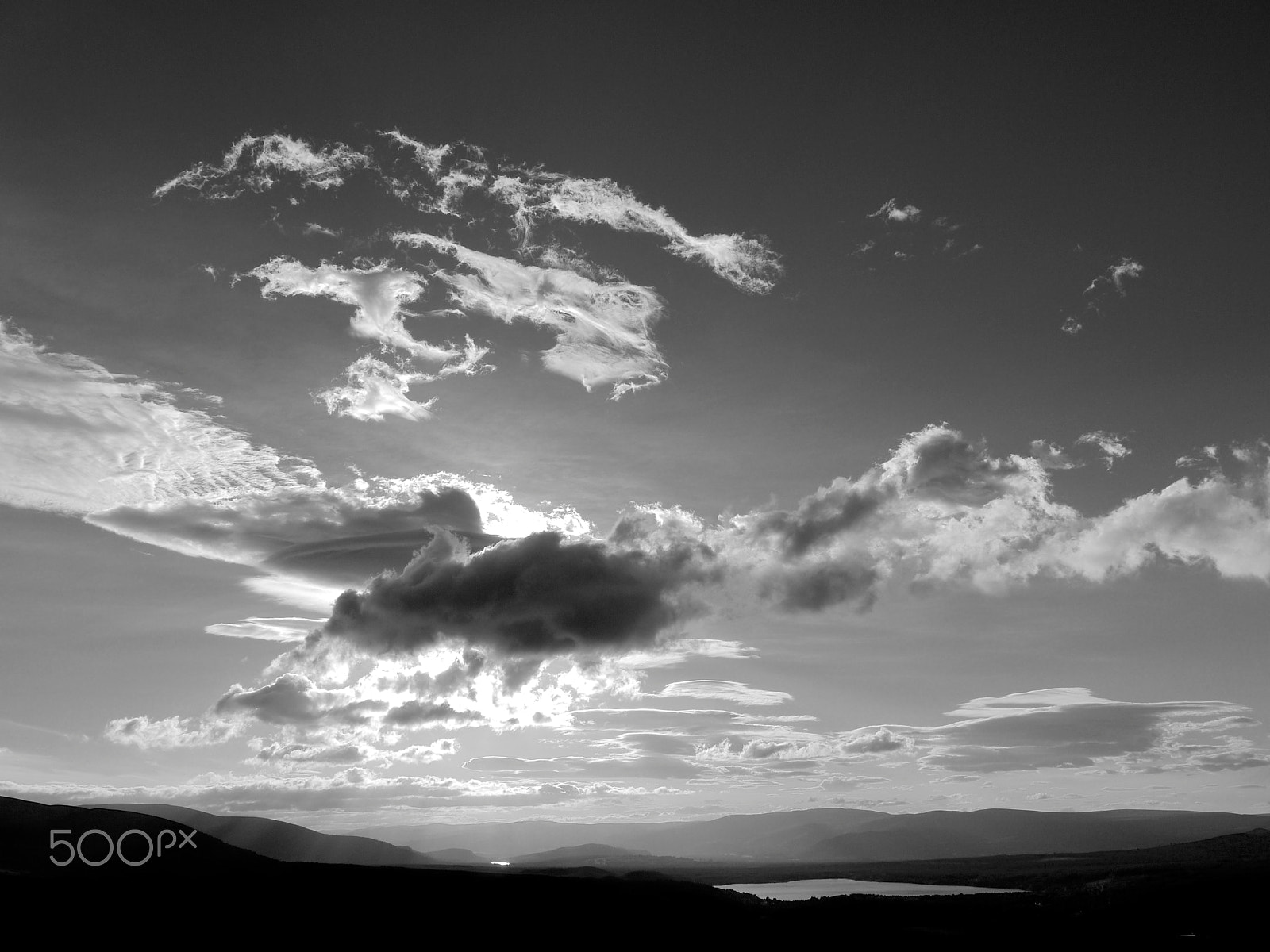Panasonic Lumix G Vario 14-45mm F3.5-5.6 ASPH OIS sample photo. Clouds and loch photography