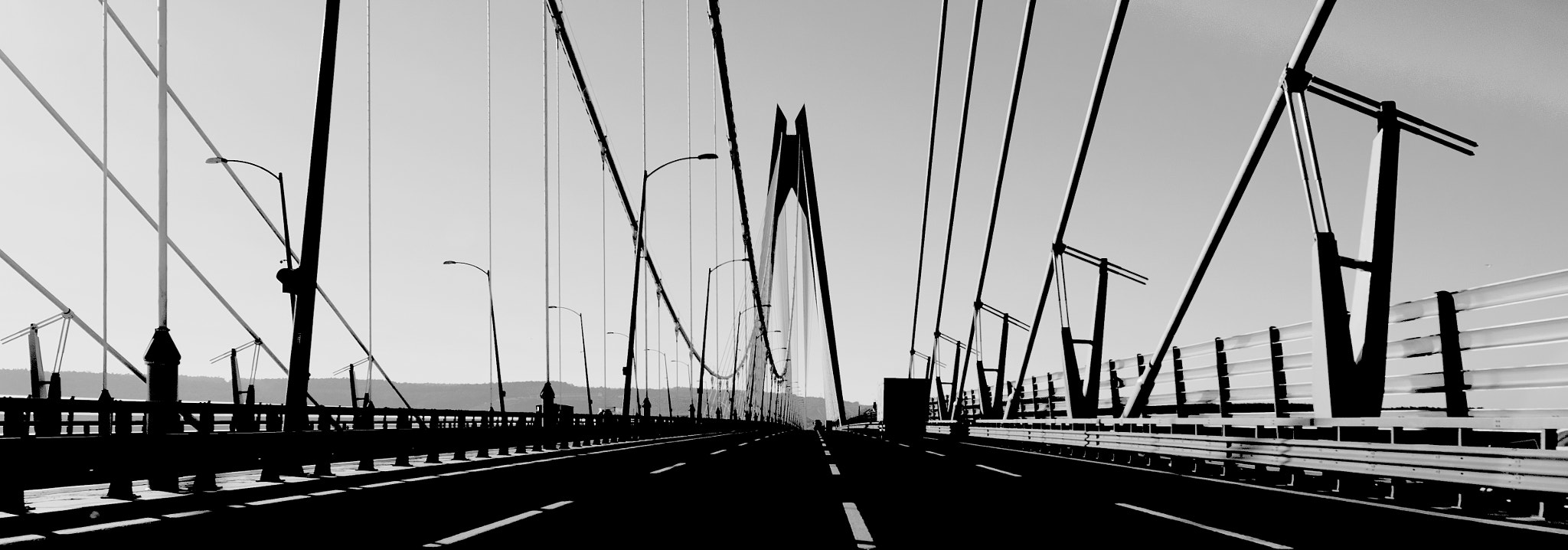 Nikon AF-S Nikkor 14-24mm F2.8G ED sample photo. Corssing the yss bridge from asia to europe b&w photography