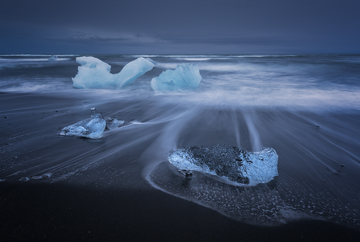 Nikon D810 sample photo. Ice beach photography