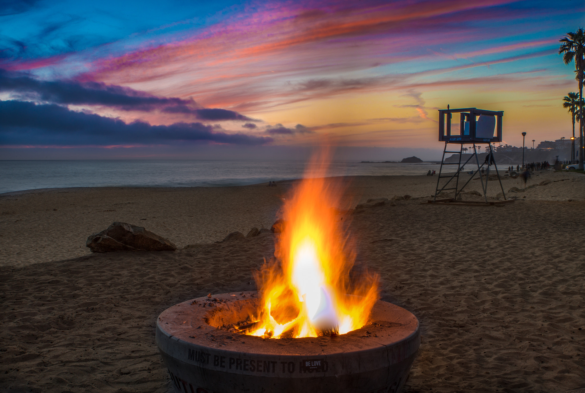 Canon EOS 6D + Sigma 24-70mm F2.8 EX DG Macro sample photo. Bonfire at sunset photography