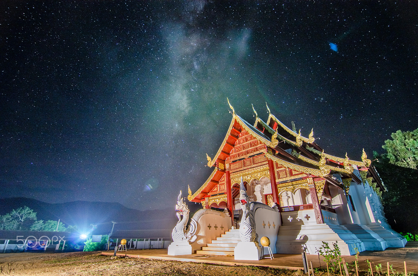 Nikon D5100 sample photo. Thai temple and the milky way 2 photography