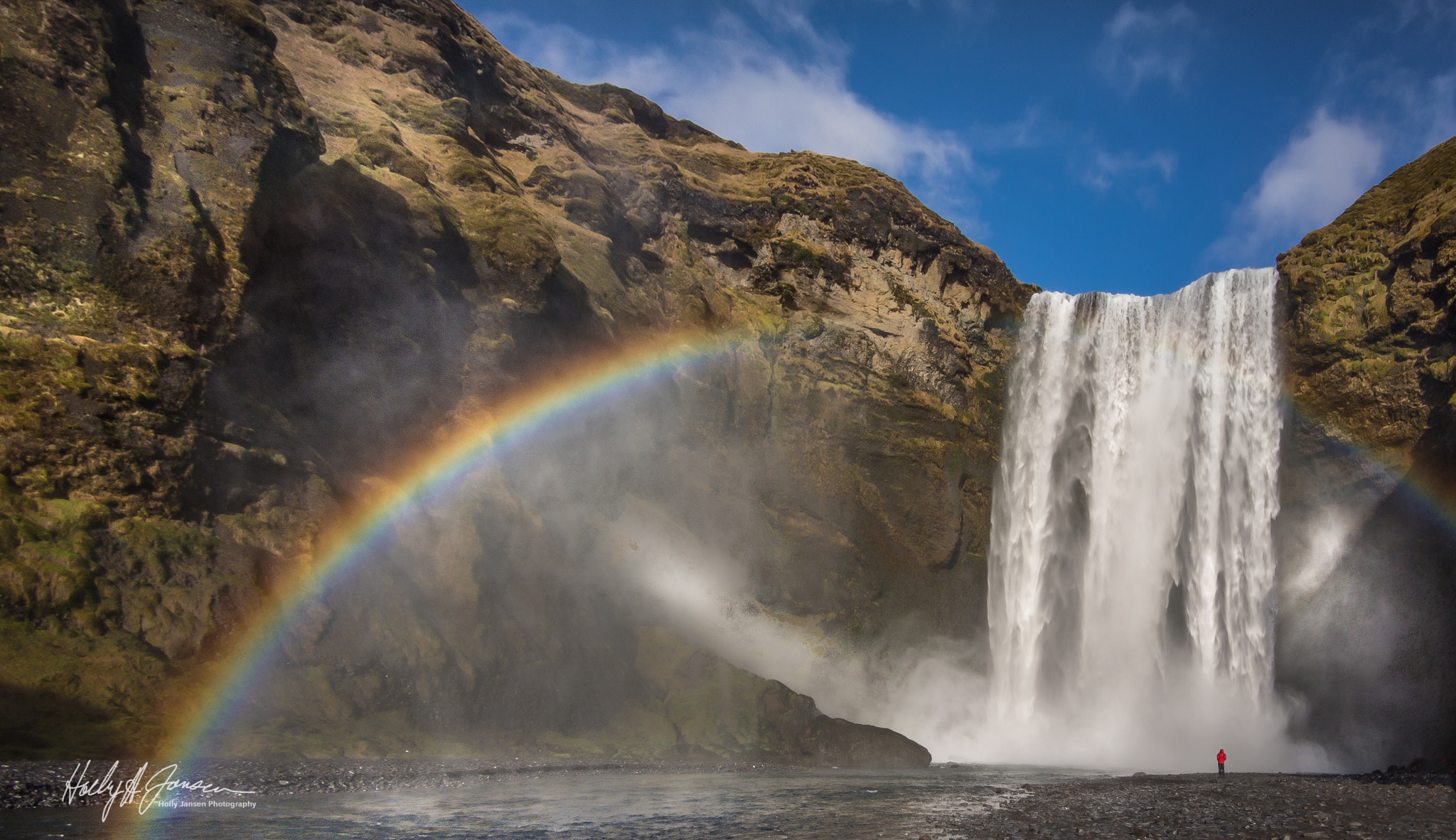 Olympus OM-D E-M5 + Panasonic Lumix G Vario 7-14mm F4 ASPH sample photo. Skogafoss rainbow photography