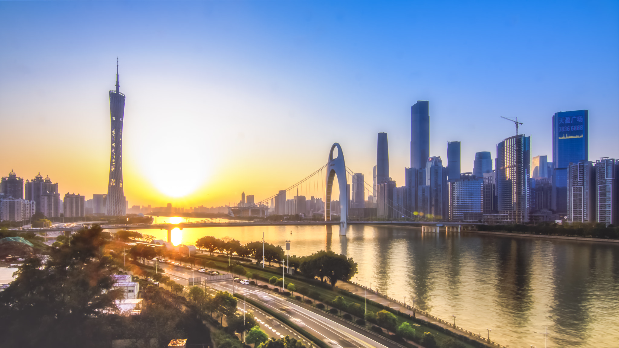 Nikon D7100 sample photo. Sunset of zhujiang new town photography