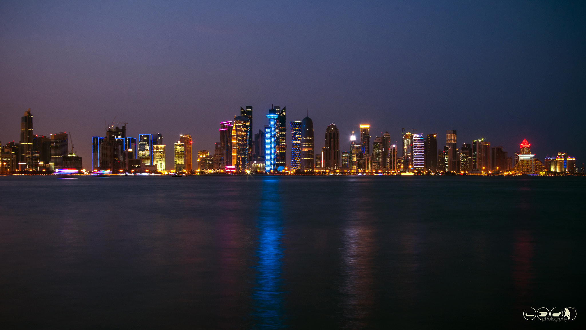 Nikon D90 + Sigma 28-300mm F3.5-6.3 DG Macro sample photo. Qatar-doha at night photography