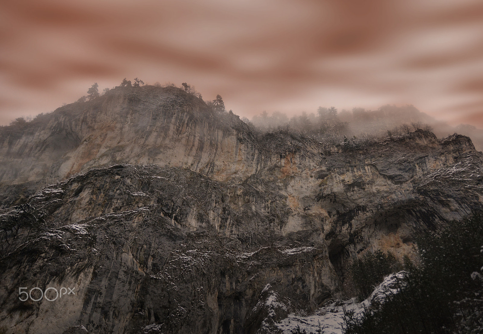 Sigma 17-50mm F2.8 EX DC OS HSM sample photo. Foggy steep wall photography