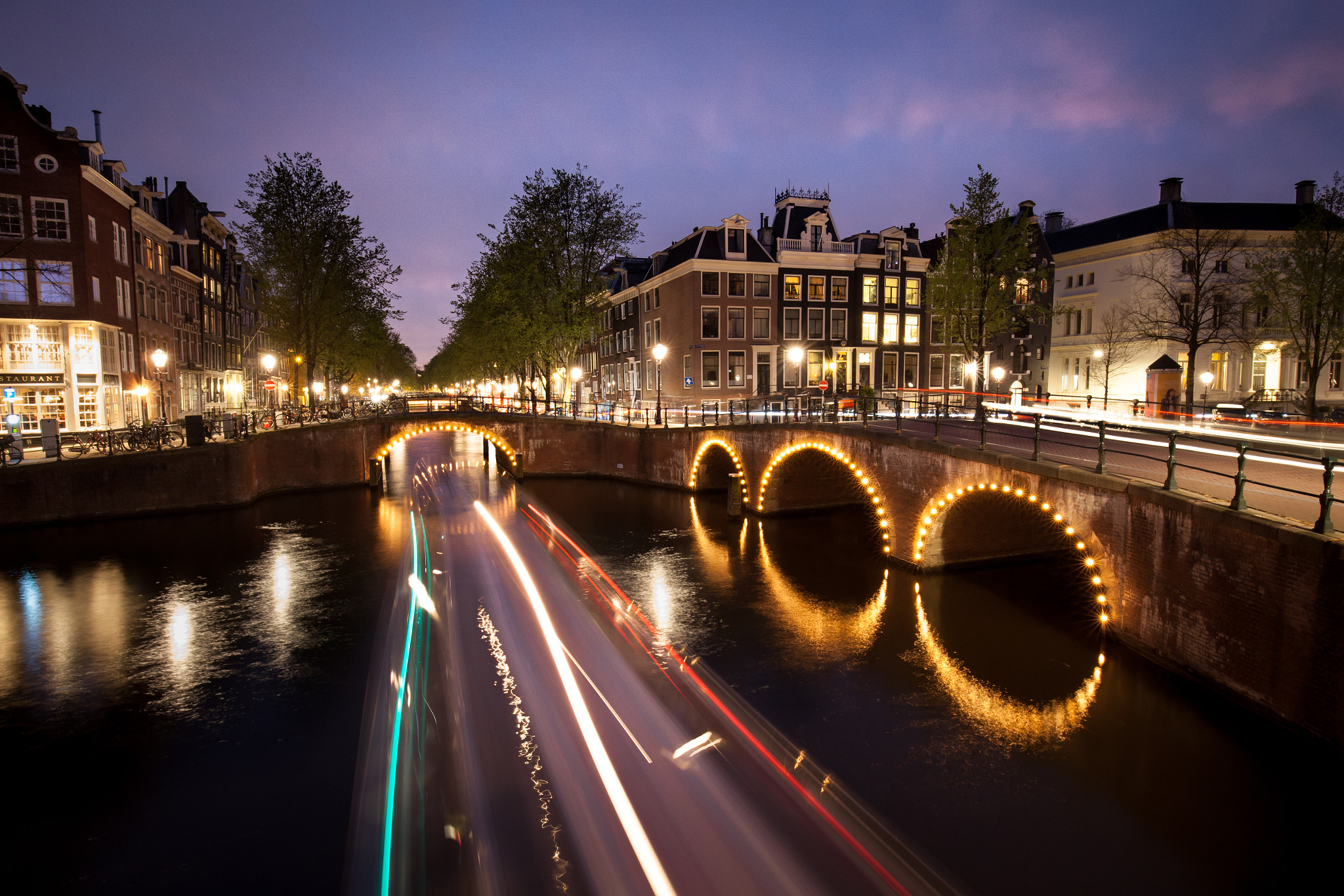 Canon EOS 5D Mark II + Canon EF 16-35mm F4L IS USM sample photo. Canal light trails photography