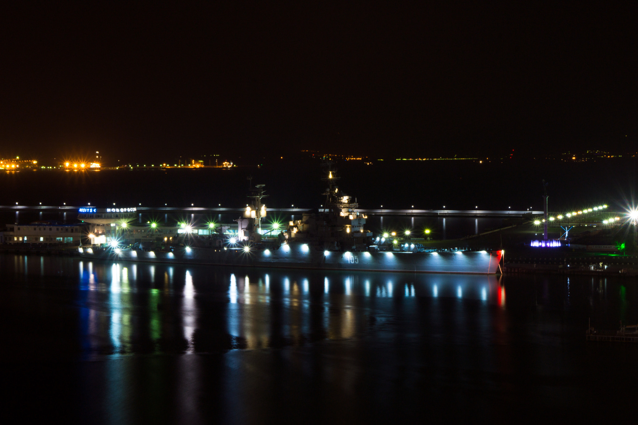 Sony SLT-A65 (SLT-A65V) sample photo. Night novorossiysk photography