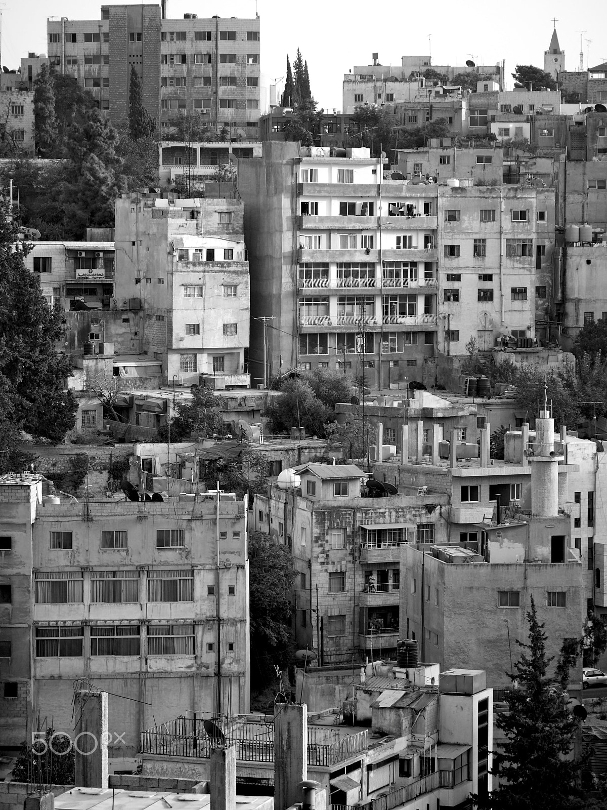 Panasonic Lumix DMC-G1 + Panasonic Lumix G Vario 45-200mm F4-5.6 OIS sample photo. Jebel al weibdeh and downtown amman photography