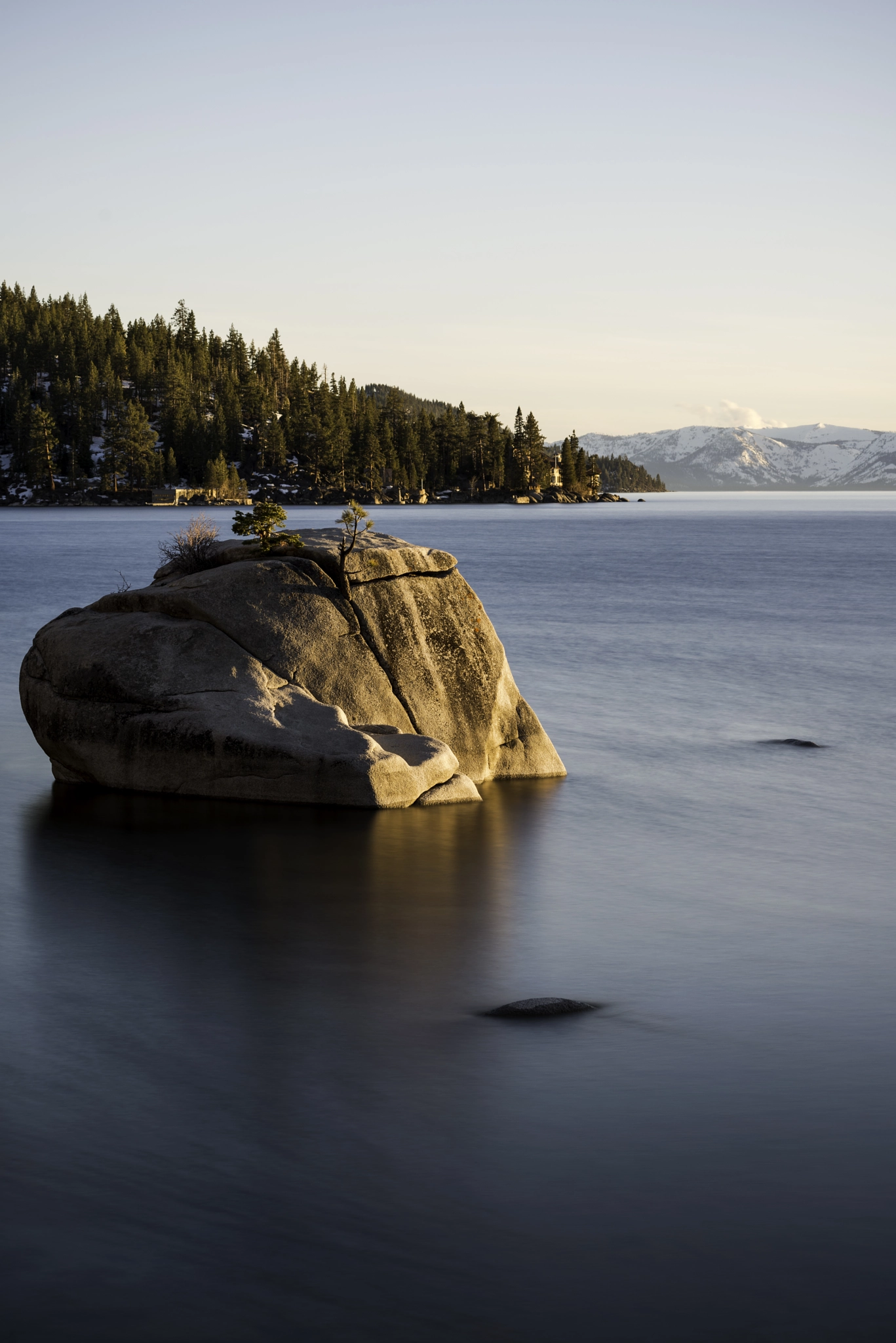 Nikon D800 + Nikon AF-Nikkor 80-200mm F2.8D ED sample photo. Bonsai rock at suset, lake tahoe nv photography