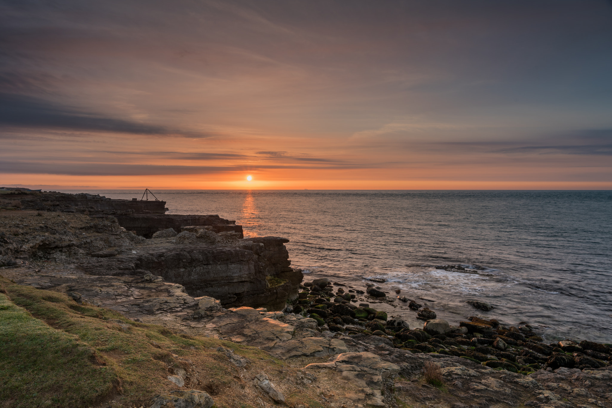 Nikon D810 + Nikon AF-S Nikkor 20mm F1.8G ED sample photo. Portland bill sunrise photography