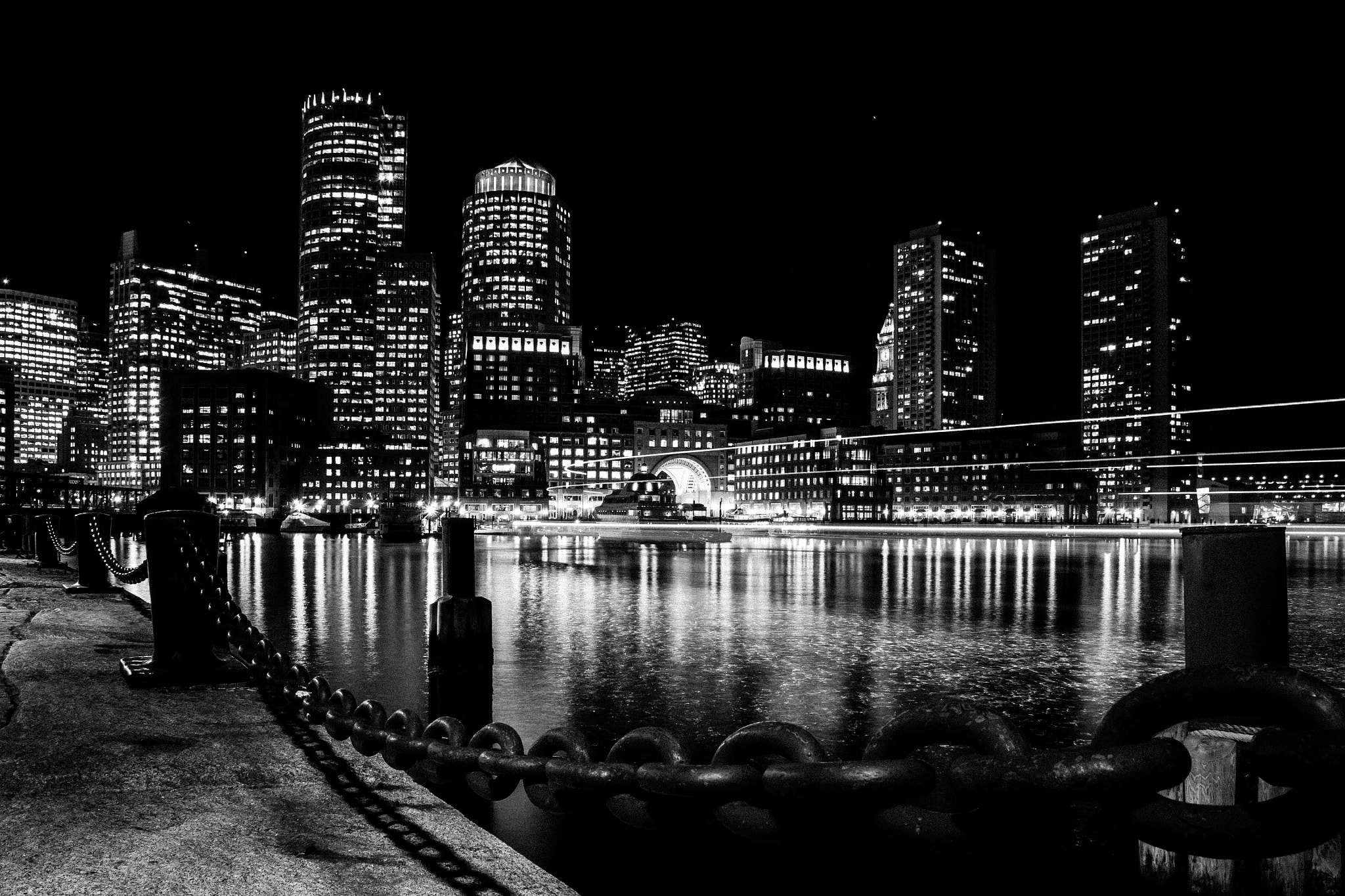 Nikon D3100 sample photo. Boat trails at harbor walk photography