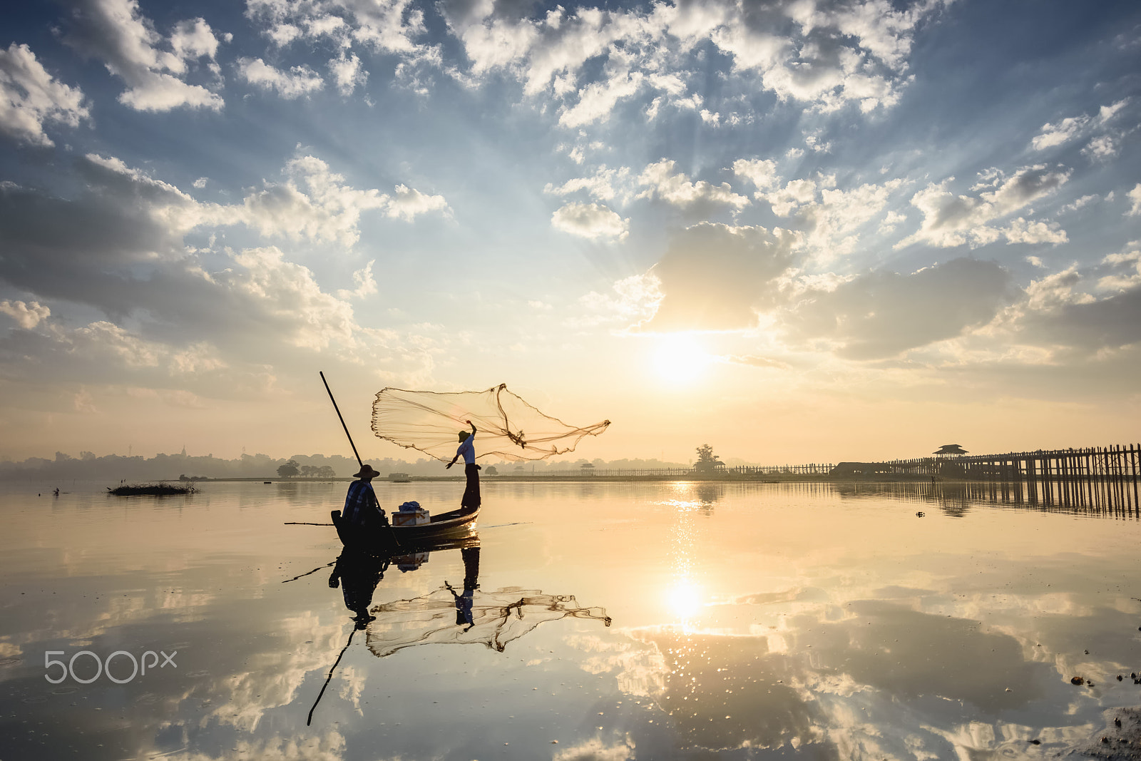 Nikon D7200 sample photo. Throwing fishnet in u bein bridge photography