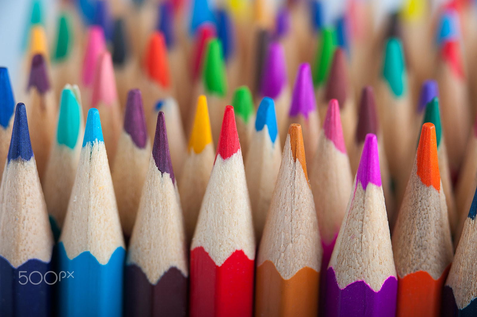Nikon D700 + AF Micro-Nikkor 105mm f/2.8 sample photo. Assortment of multicolored wooden pencils photography