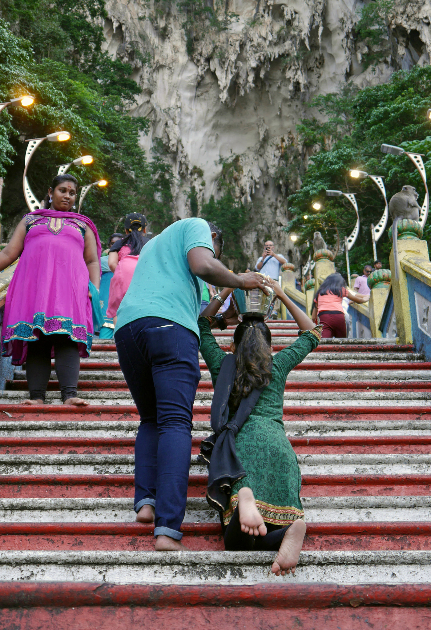 Panasonic Lumix DMC-GF6 sample photo. Malaysian hindu devotees seen at batu caves. photography