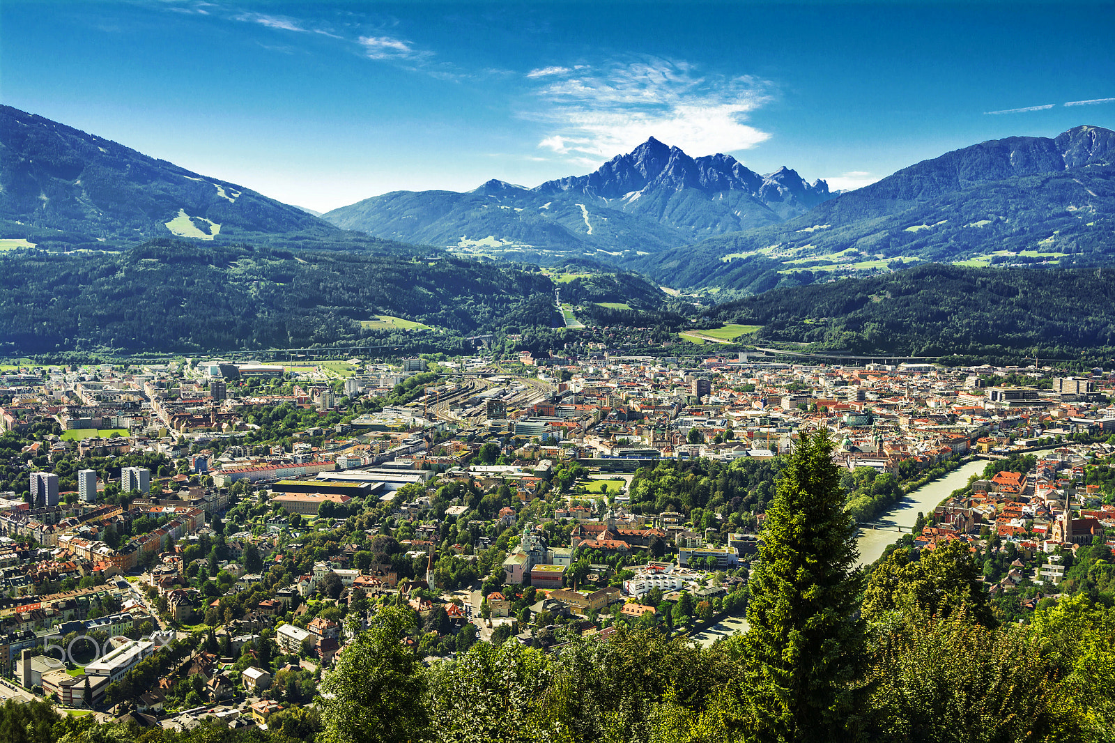Sigma 17-50mm F2.8 EX DC OS HSM sample photo. Innsbruck from above photography