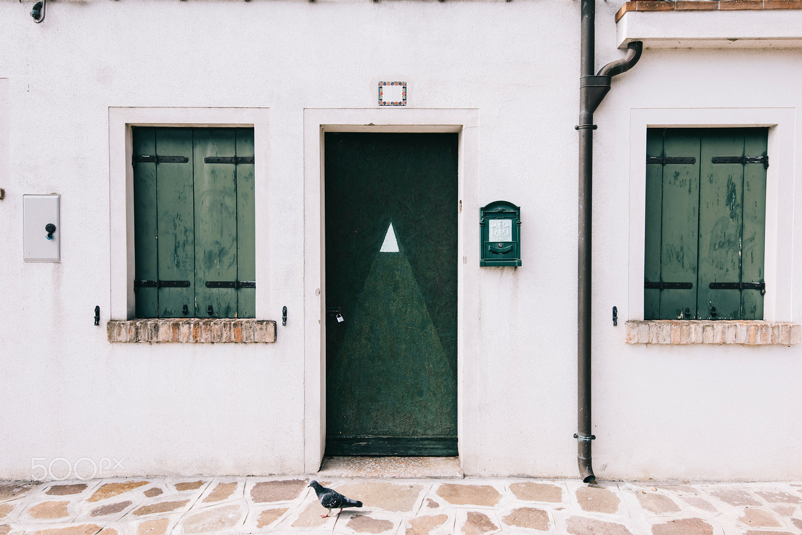 Nikon D810 sample photo. Burano house (and a pigeon boss) photography