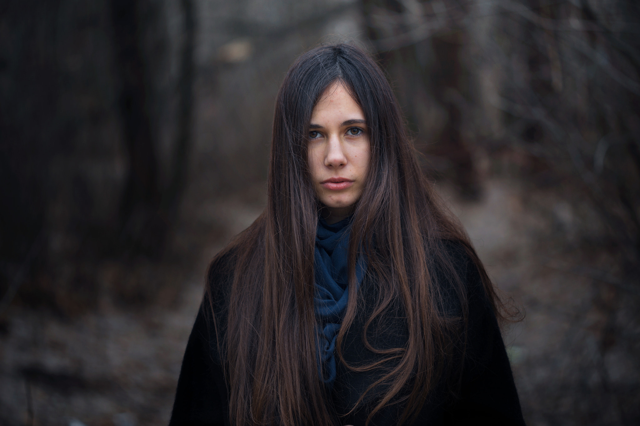 Canon EOS 6D sample photo. Portrait of a beautiful girl in a dark forest photography
