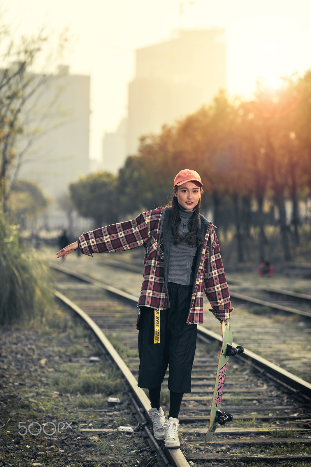 Sony a7R II + Sony FE 85mm F1.4 GM sample photo. Walking on the railway photography