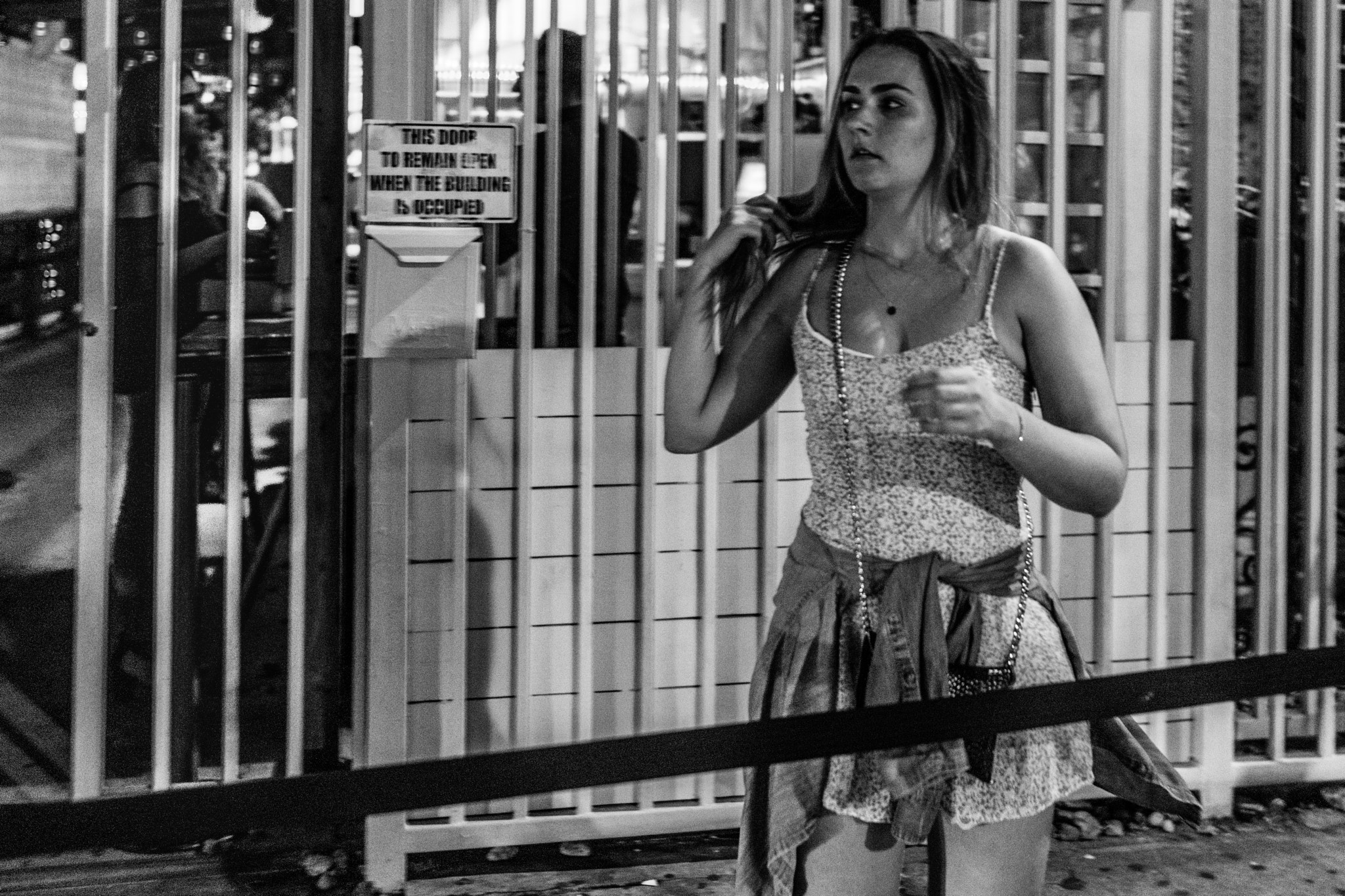 35mm F2.0 sample photo. Miami by night - fences... photography