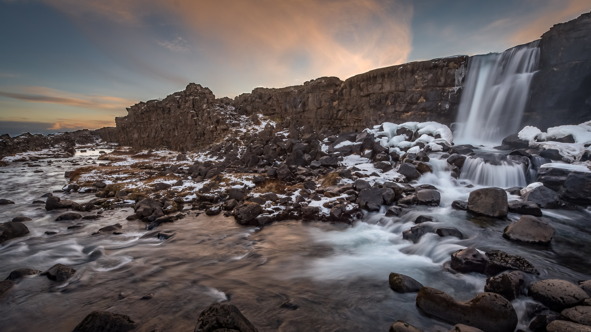 Nikon D750 + Nikon AF-S Nikkor 14-24mm F2.8G ED sample photo. Waterfall sunset photography