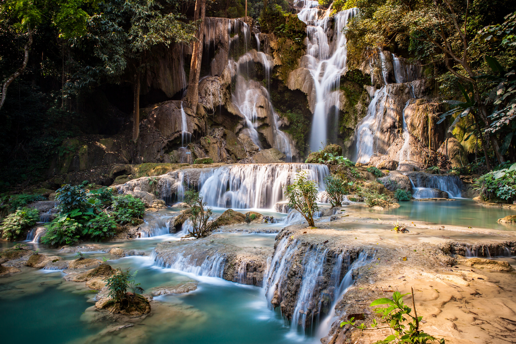 beautiful Kuang Si waterfalls