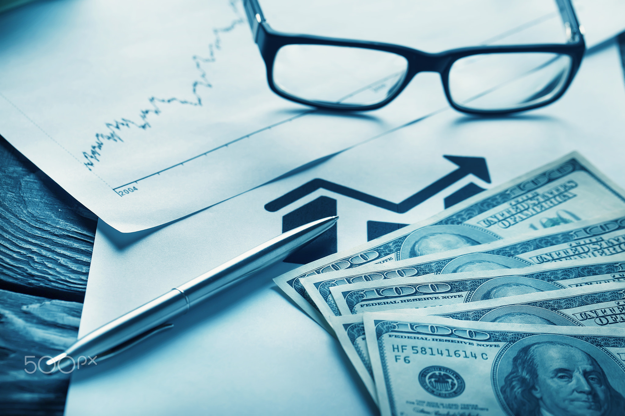 Still Life of Business Items with graph