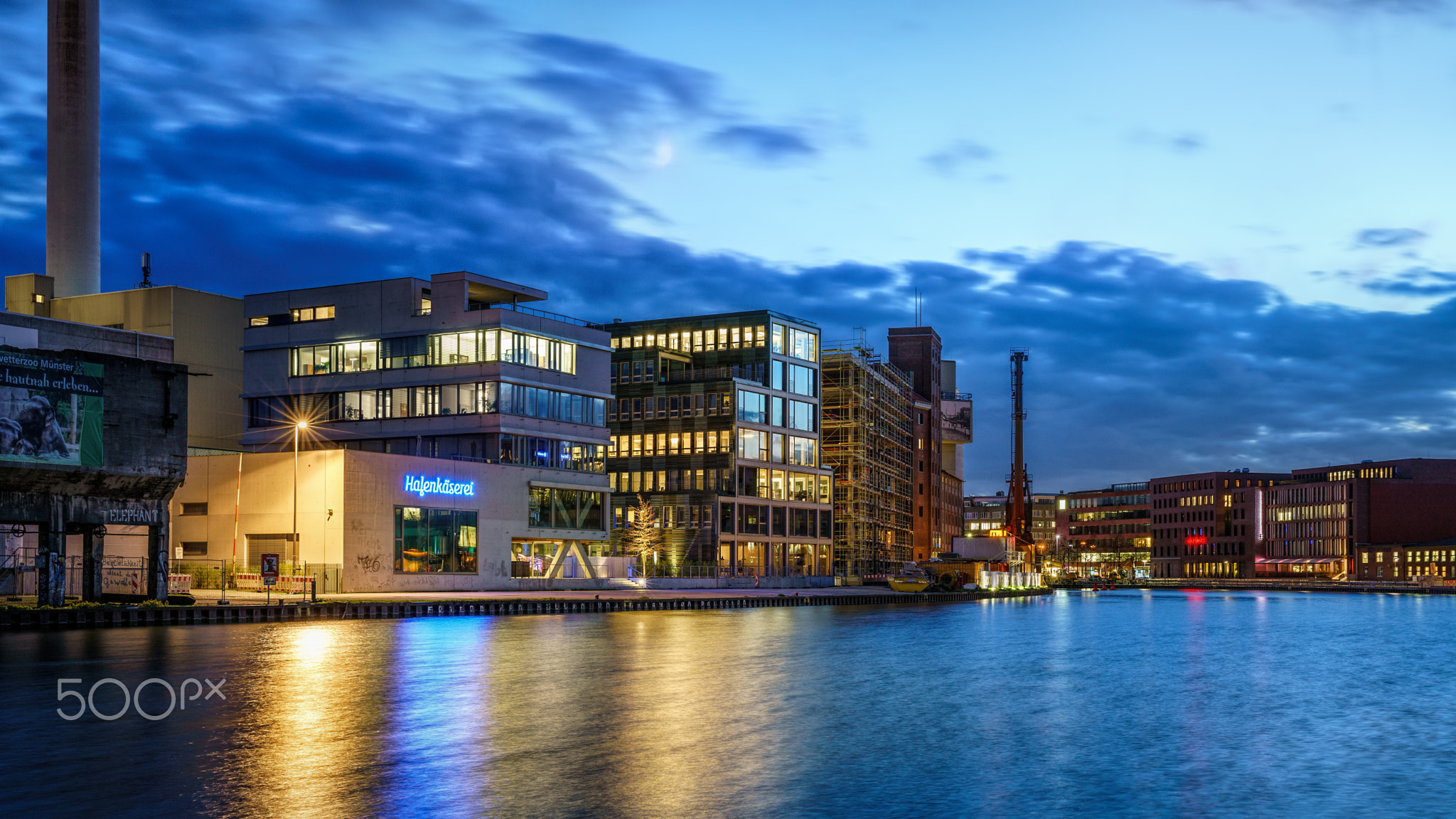 Muenster harbor panoramic view