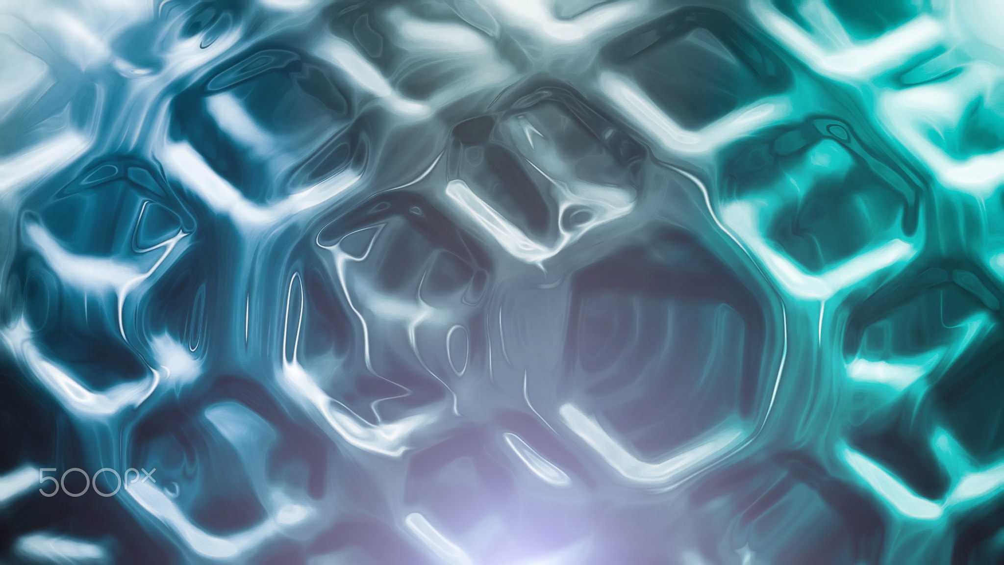 Abstract 3D blue lightning mesh of energy