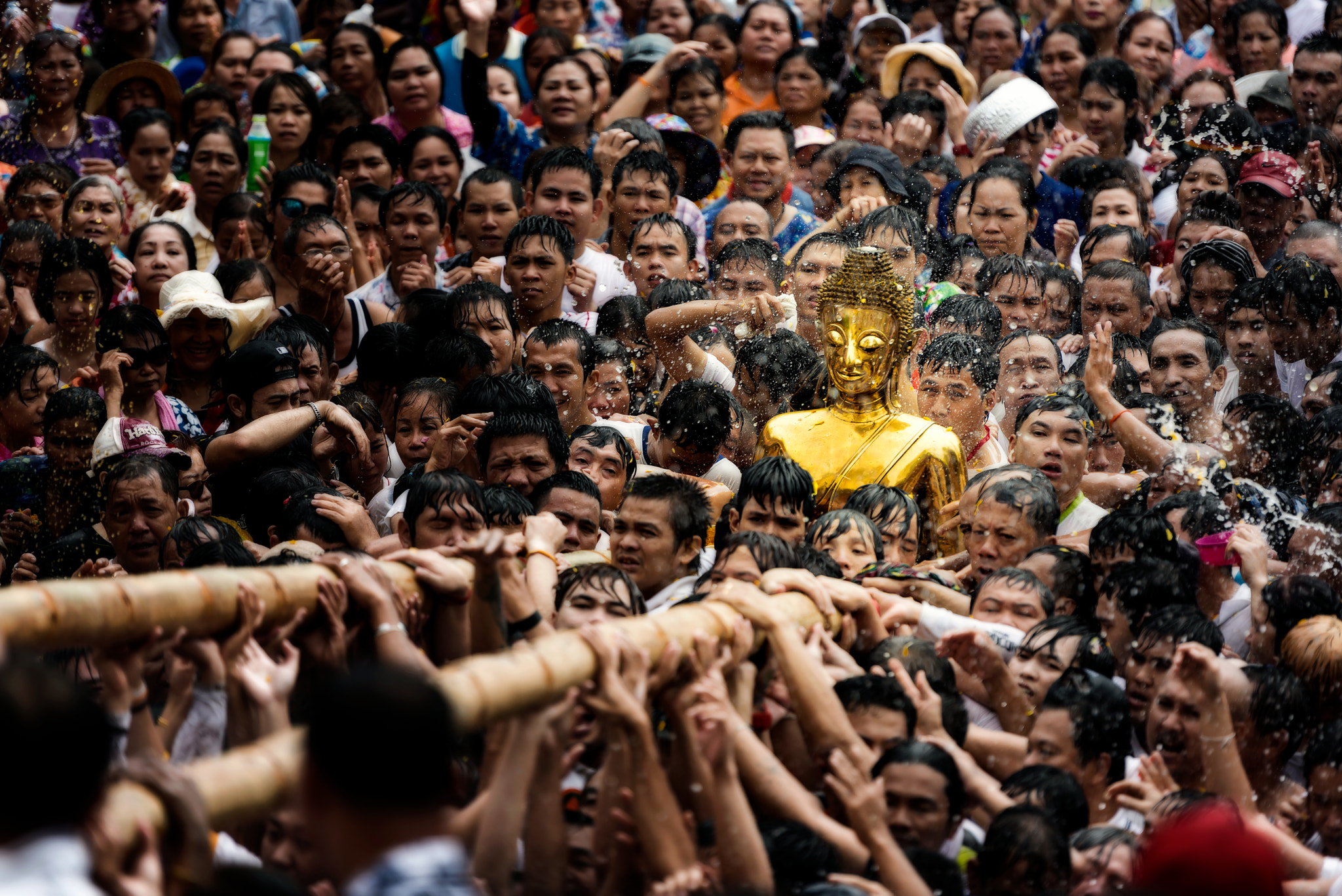 NONGKHAI THAILAND APRIL 13: Songkran Festival, The people pour w