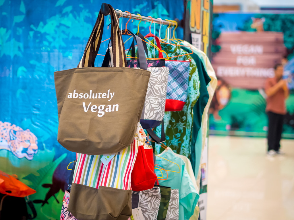 Colorful Vegan Purse Bags Hanging on Display by Ivan Olianto on 500px.com