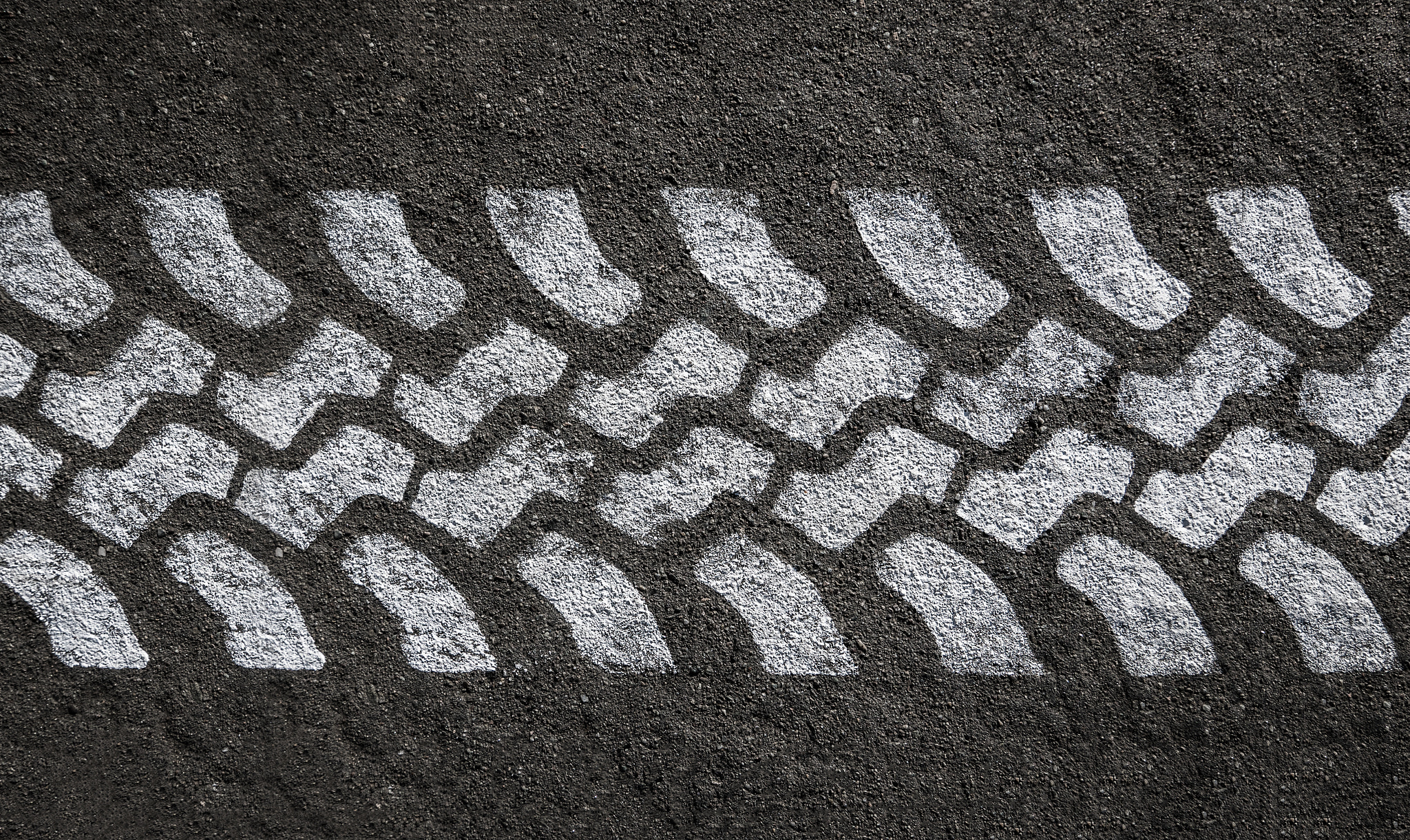 White Painted Tyre Track