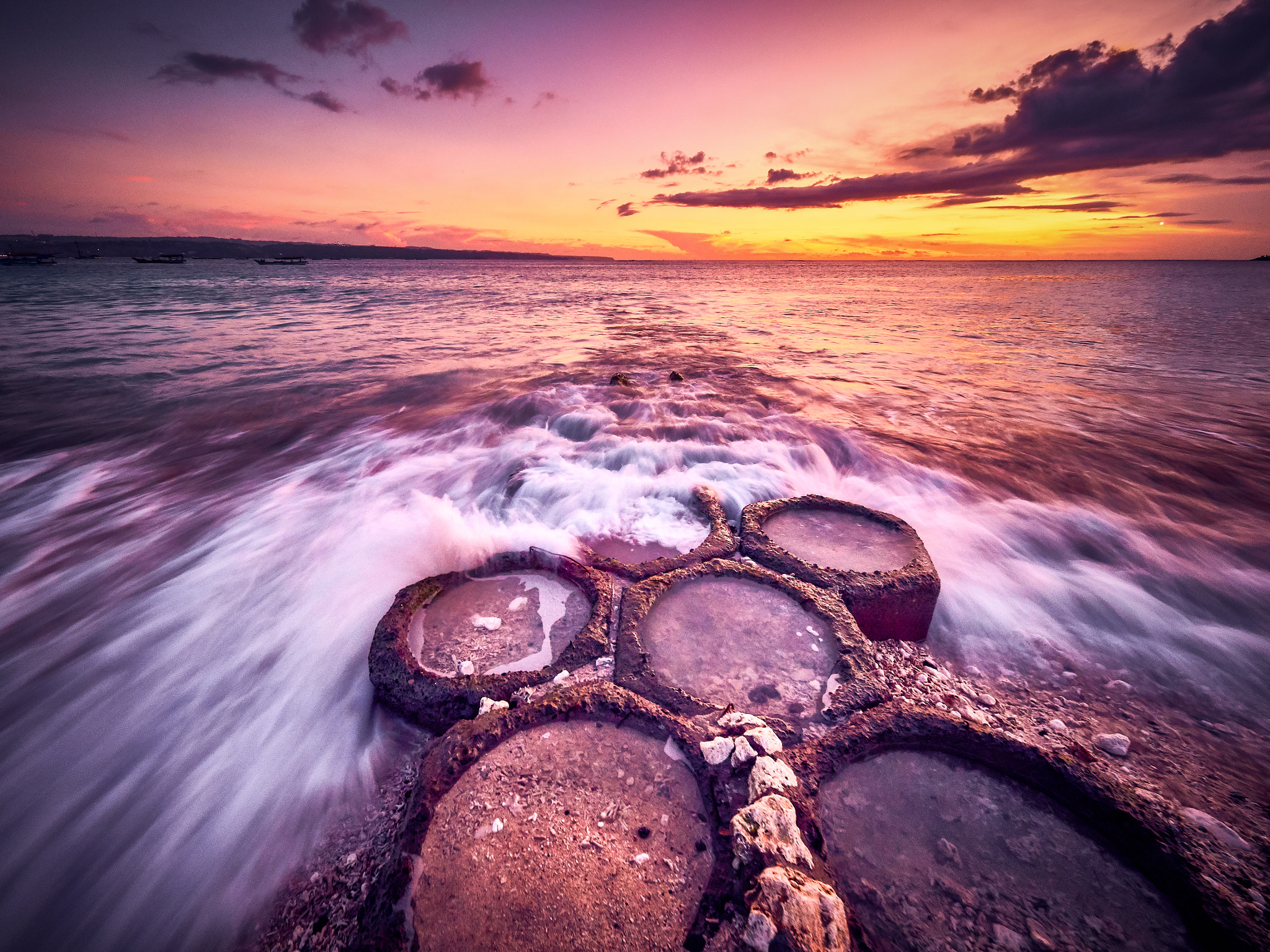 Olympus M.Zuiko Digital ED 7-14mm F2.8 PRO sample photo. Orange sunset in bali photography