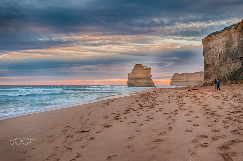 Nikon AF-S Nikkor 17-35mm F2.8D ED-IF sample photo. Great ocean road in winter sunset photography