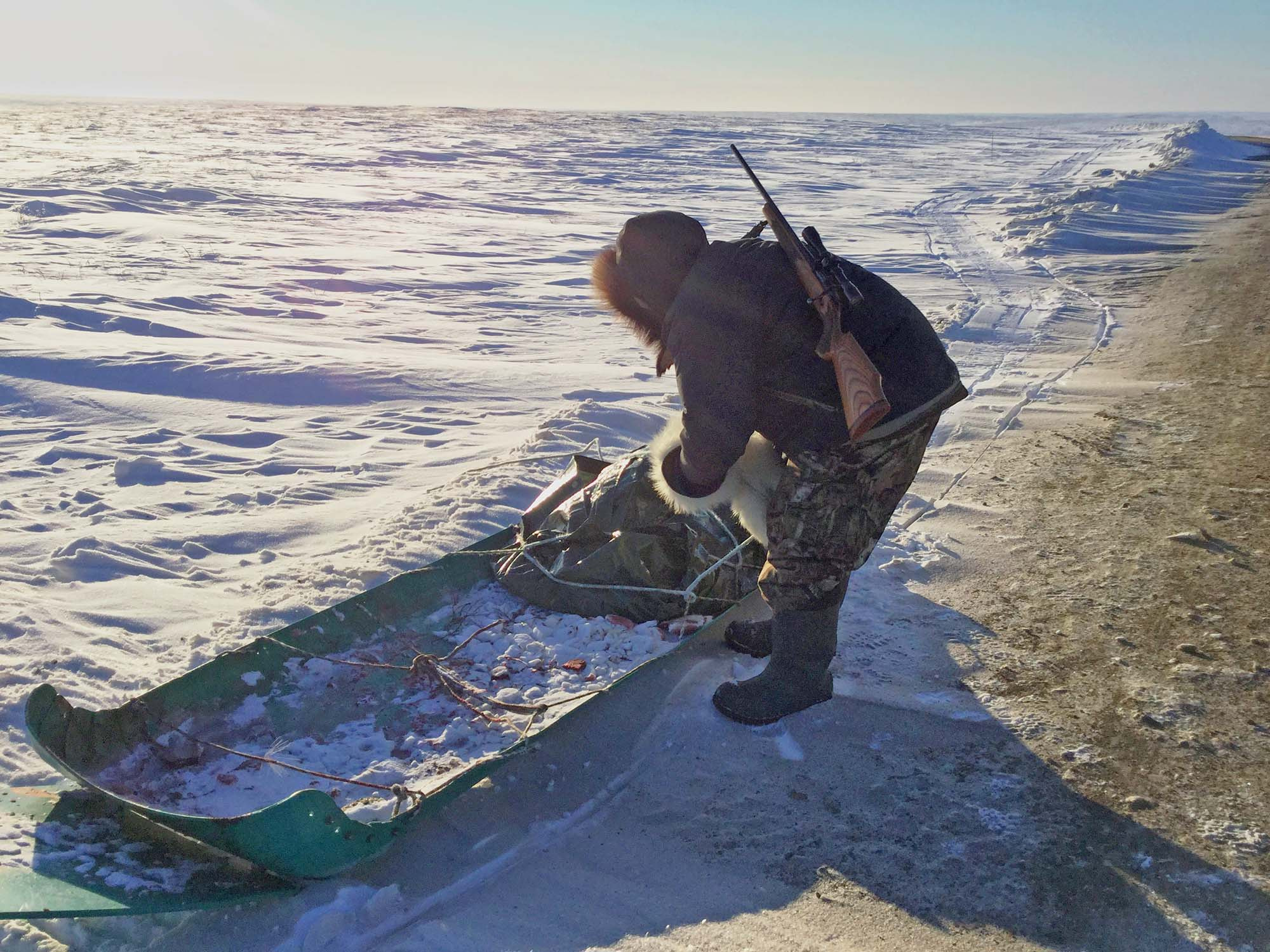 Apple iPad mini 4 sample photo. Hunter on road to tuktoyaktuk photography