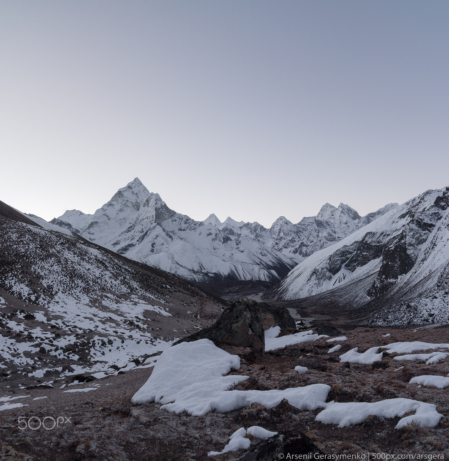 Sony Alpha a99 sample photo. Ama dablam summit at dawn photography
