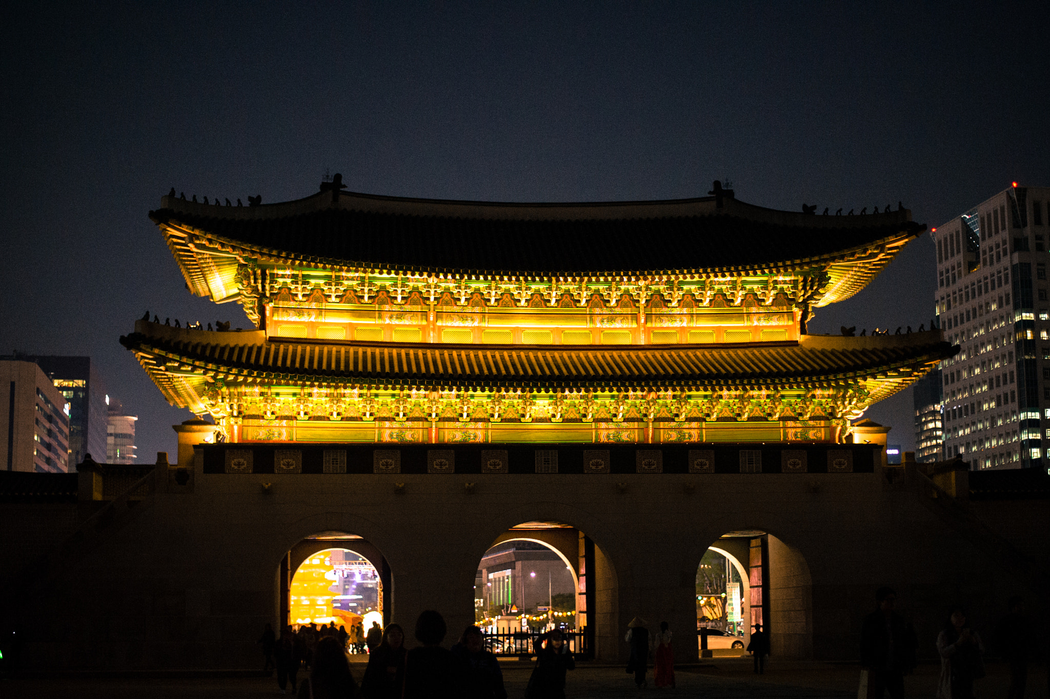 Nikon D3S + Nikon AF-S Nikkor 50mm F1.8G sample photo. Night at gyeongbokgung palace, seoul, south korea photography